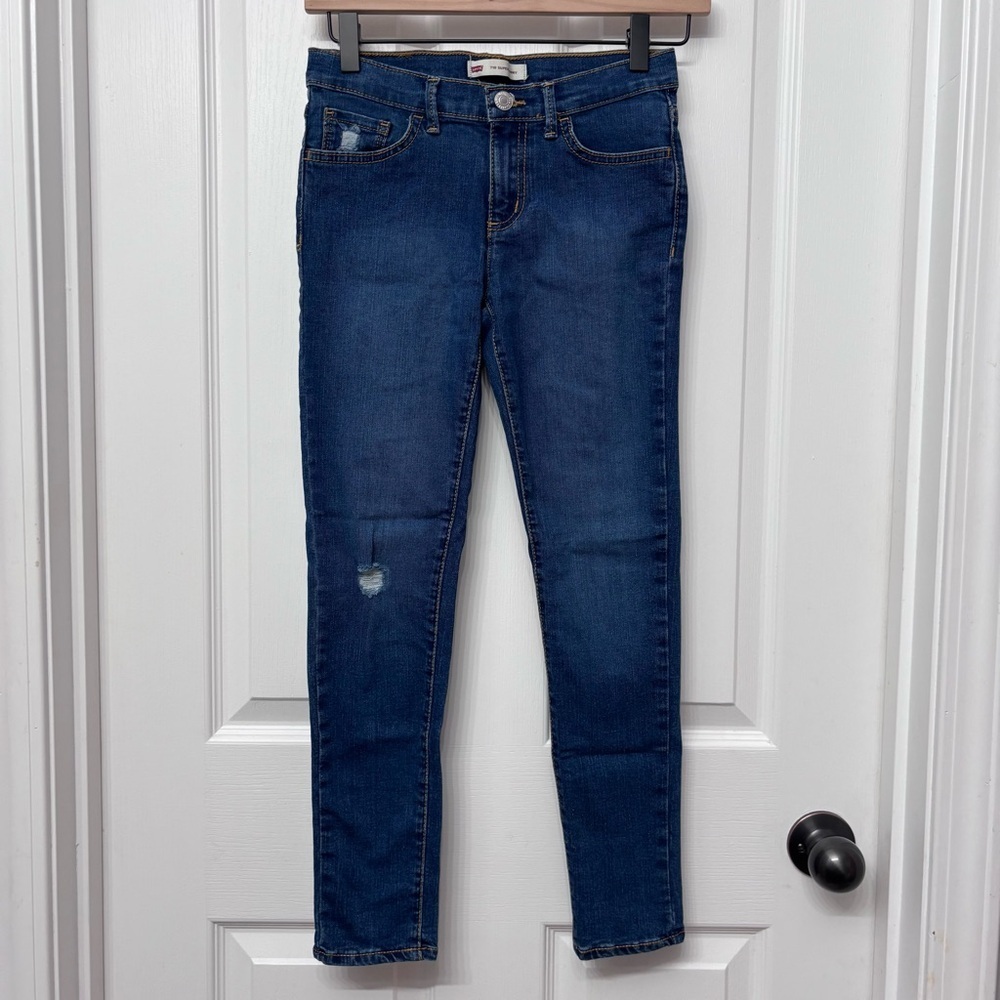 Blue Distressed Skinny Jeans | Levi’s 710 Girls Size 10